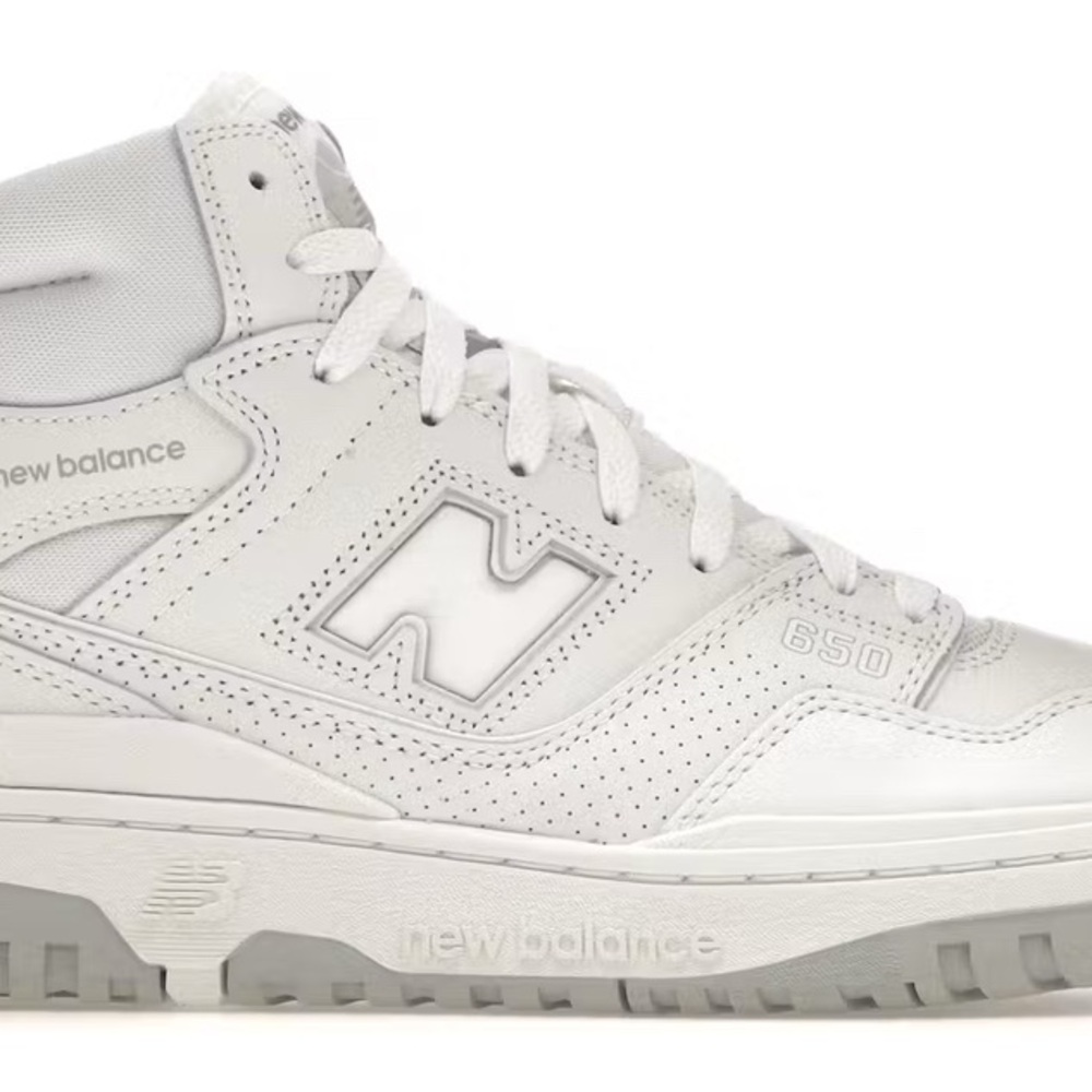 New Balance White and Light Gray High-Tops